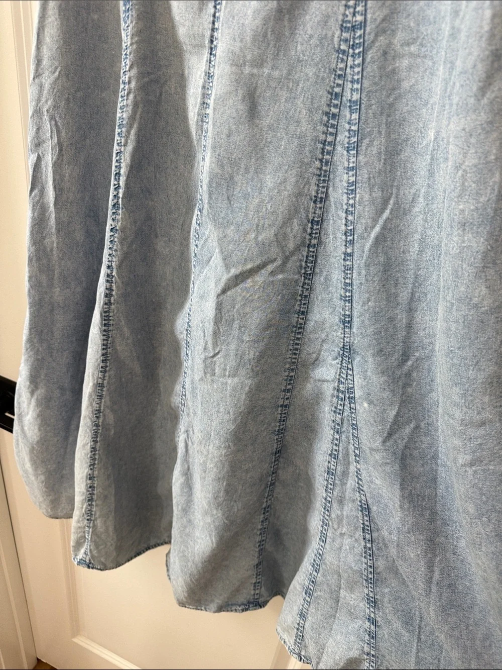 Mustard Seed Light Wash Denim A-Line Maxi Skirt - Picture 4 of 4